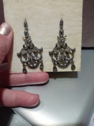 Pendientes antiguos plata con detalles