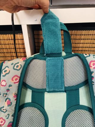 Mochila escolar niña turquesa estampado