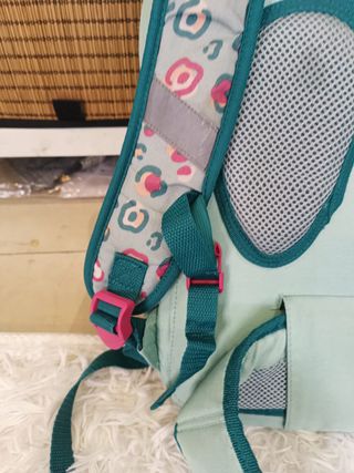 Mochila escolar niña turquesa estampado