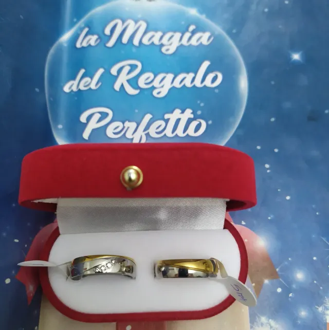 COPPIA FEDI MODELLO ONDA PLACCATE ORO E ARGENTO