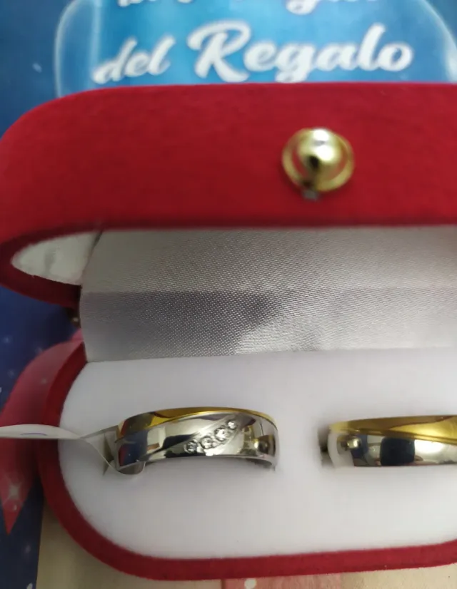 COPPIA FEDI MODELLO ONDA PLACCATE ORO E ARGENTO