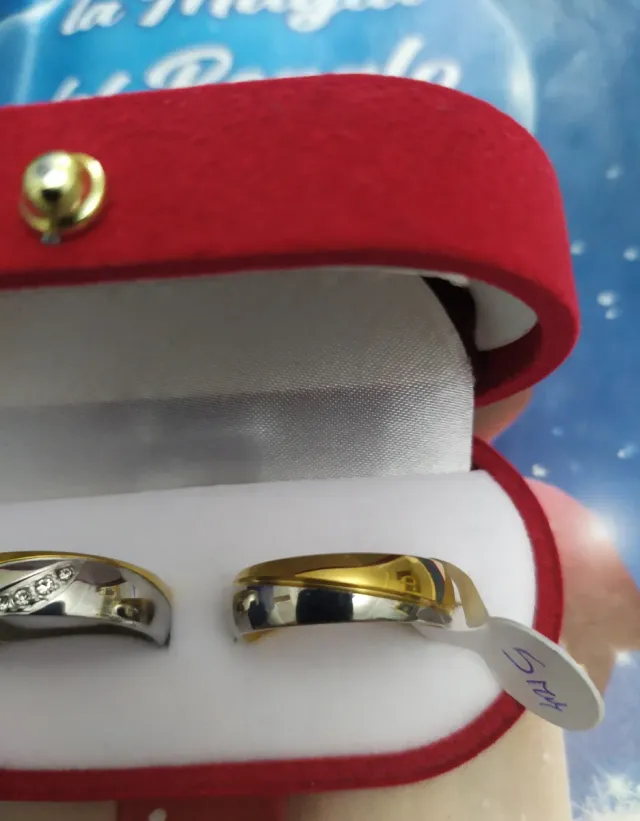 COPPIA FEDI MODELLO ONDA PLACCATE ORO E ARGENTO