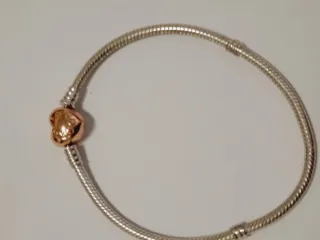 Pulsera Pandora Corazón Oro Rosa y Plata