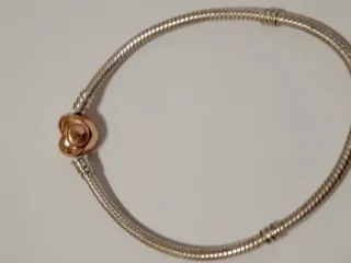 Pulsera Pandora Corazón Oro Rosa y Plata