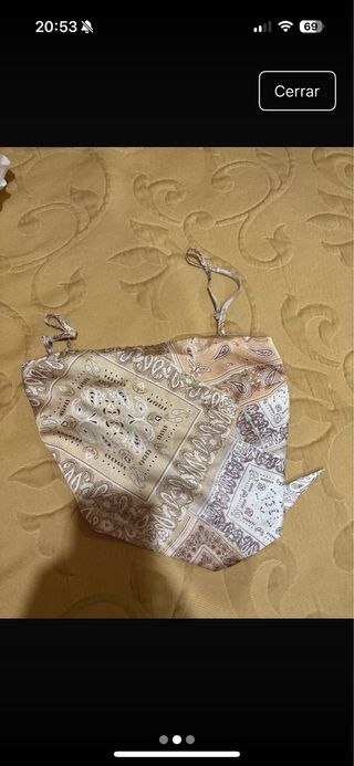 Top bandeau con stampa foulard