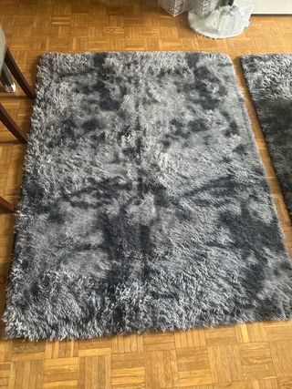 Alfombra mullida gris oscuro 120 x 160