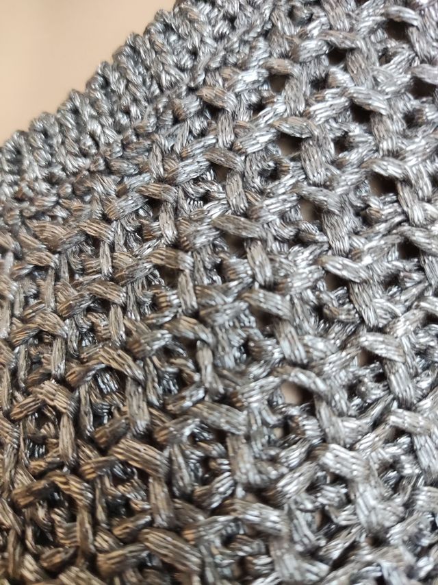 Jersey mujer tejido tipo metálico gris y plateado