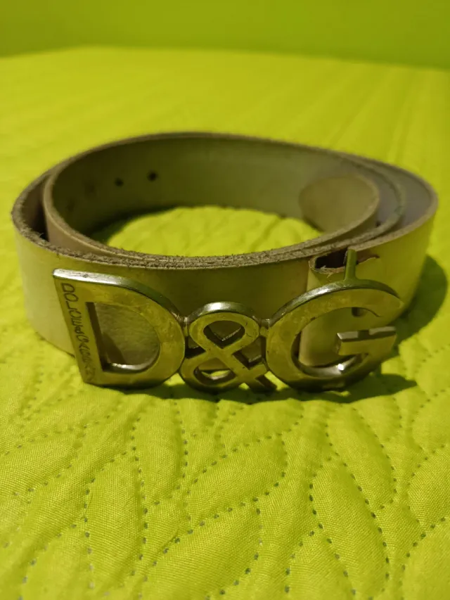 Cinturón D&G Beige y Plateado