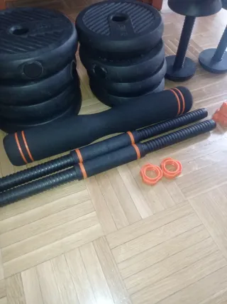 Juego de pesas y mancuernas ajustables