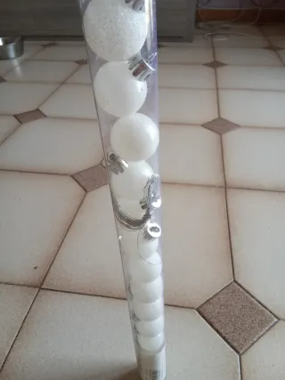 Palline bianche per albero 16 pezzi