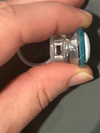 Anillo Cara Fantasma Azul Glitter