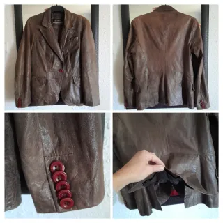 Blazer vintage cuero genuino Heeli mujer M o 38-40