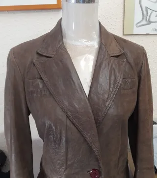 Blazer vintage cuero genuino Heeli mujer M o 38-40