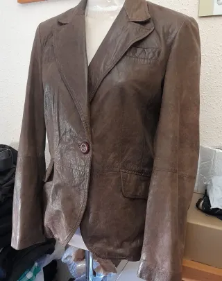Blazer vintage cuero genuino Heeli mujer M o 38-40