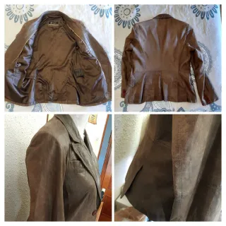 Blazer vintage cuero genuino Heeli mujer M o 38-40