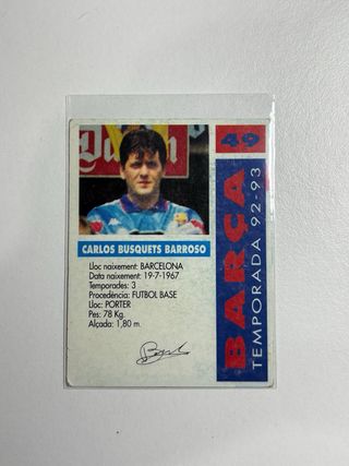 Cromo Barça 92/93 Carlos Busquets