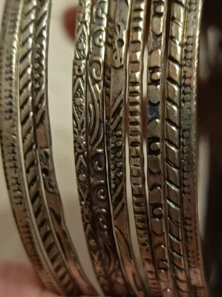 12 Pulseras Hindúes Plateadas