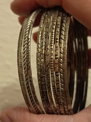 12 Pulseras Hindúes Plateadas