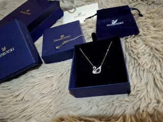 Colgante Cisne Swarovski Azul y Plateado