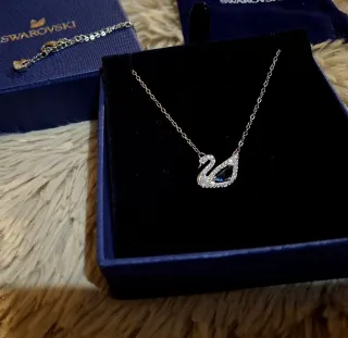 Colgante Cisne Swarovski Azul y Plateado