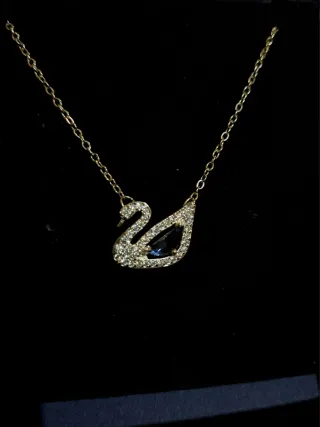 Colgante Cisne Swarovski Azul y Plateado
