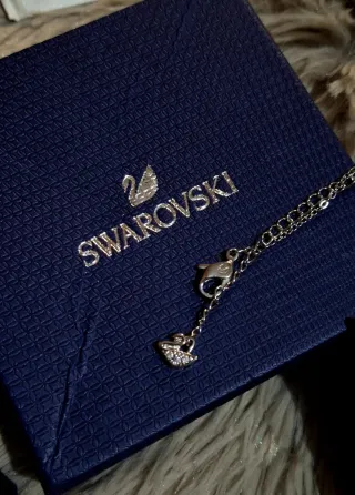 Colgante Cisne Swarovski Azul y Plateado