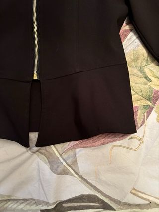 Giacca elegante nera zip oro taglia M