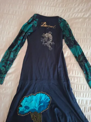 Vestido Desigual Manga Larga Algodón