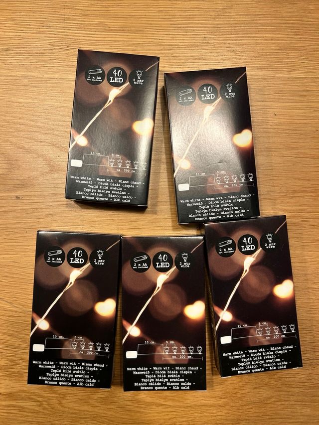 Set da 5 confezioni Micro luci LED Natale