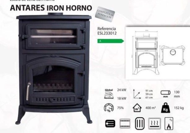 Estufa Leña Antares  Horno