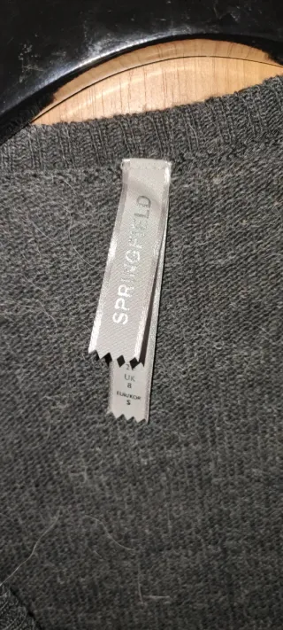 Camisola Springfield Decote V bordado Cinza