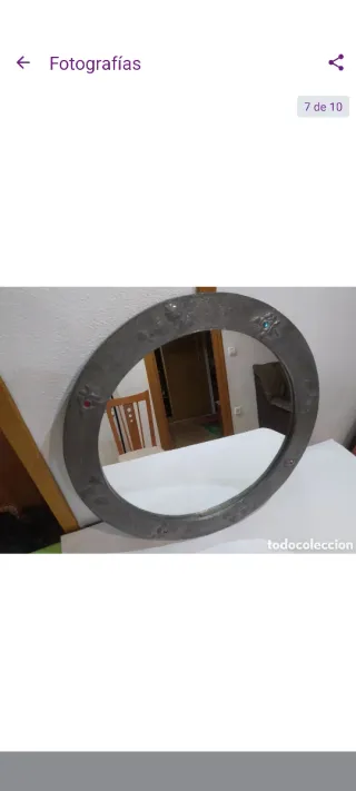 Espejo antiguo madera estaño