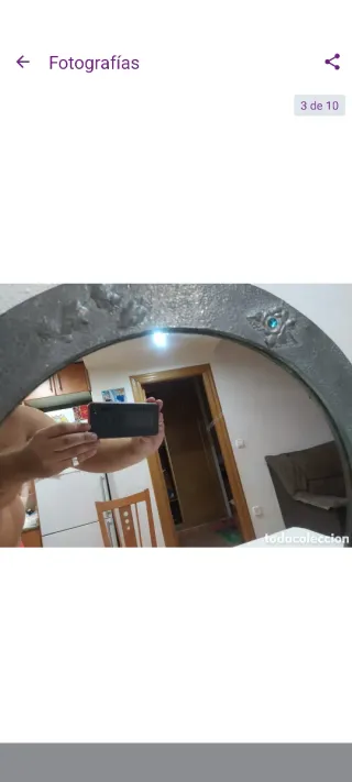 Espejo antiguo madera estaño