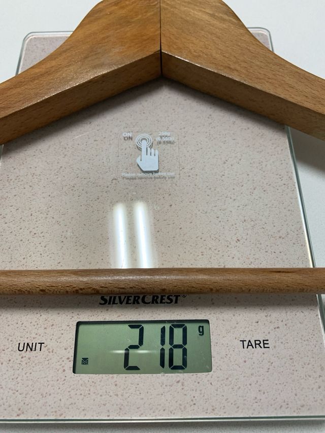 9 Perchas colgar ropa de Madera 45cm ancho