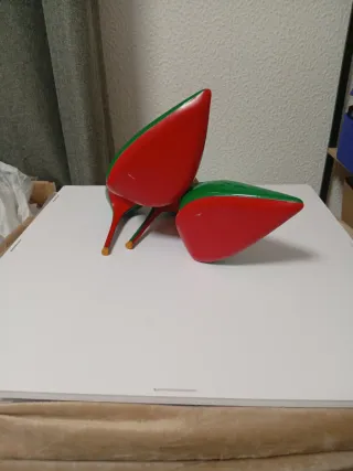 Zapatos de tacón verdes charol