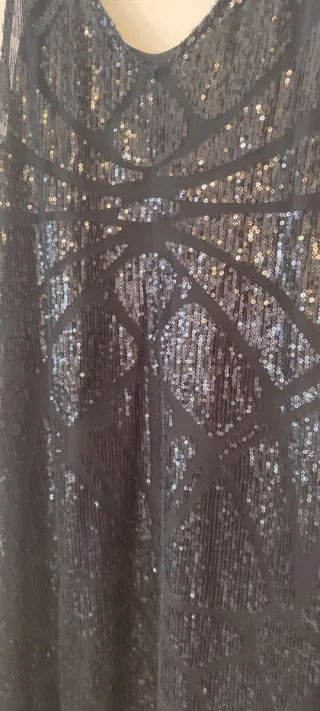 Vestido fiesta lentejuelas flecos