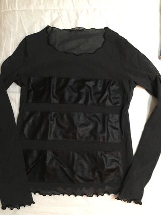 Camiseta Luisa Maria Luigli Negra Malla