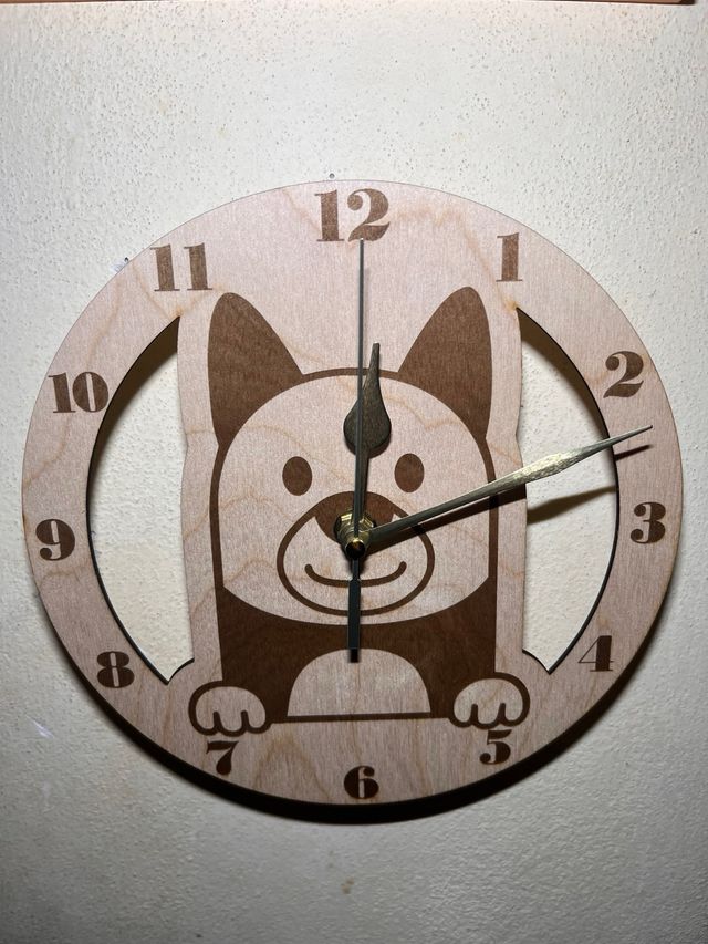 Orologio da parete cane in legno