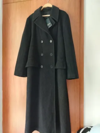 Abrigo paño Zara XL Negro