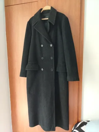 Abrigo paño Zara XL Negro
