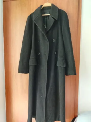 Abrigo paño Zara XL Negro