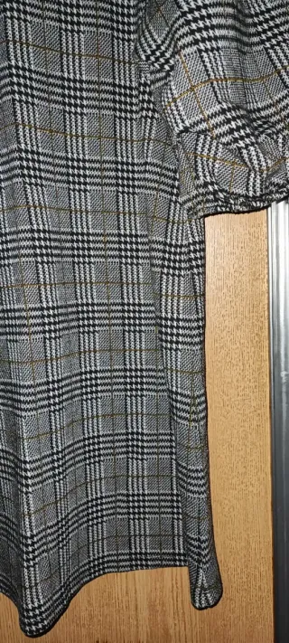 Vestido Lefties Xadrez Manga Balão