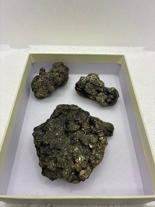 Lote de 4 piritas minerais