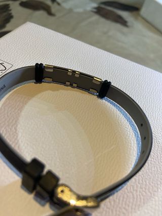 Pulsera FC Barcelona Negra y Plateada