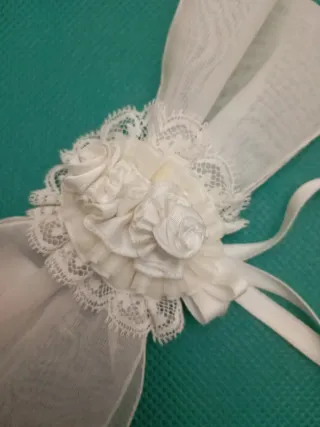 Lazo seda miniflores, puntilla y terciopelo ModR10