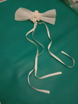 Lazo seda miniflores, puntilla y terciopelo ModR10