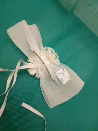 Lazo seda miniflores, puntilla y terciopelo ModR10