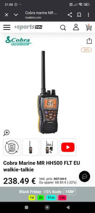 Radio Walkie Cobra Marine MR HH500 FLT EU