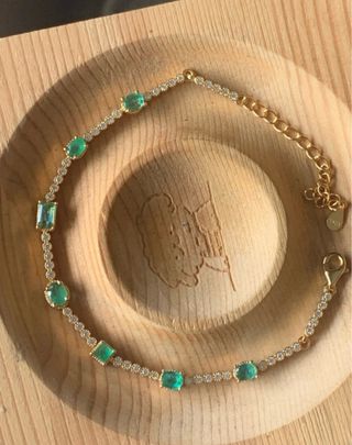 Pulsera Plata Esmeraldas y Circonitas