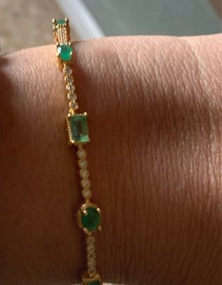 Pulsera Plata Esmeraldas y Circonitas